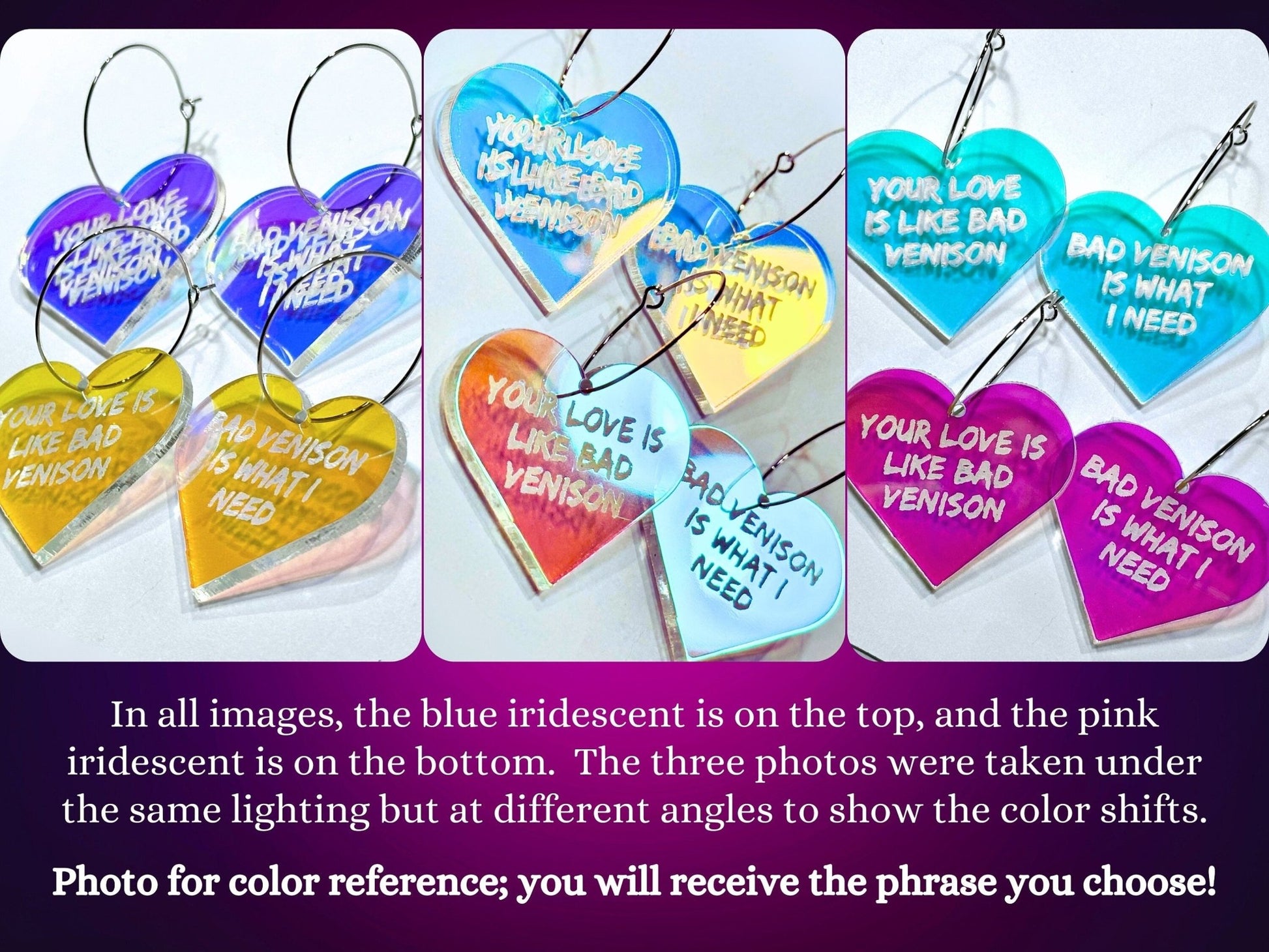 Misheard Lyrics Earrings | There's a Bathroom on the Right - Painted Raina