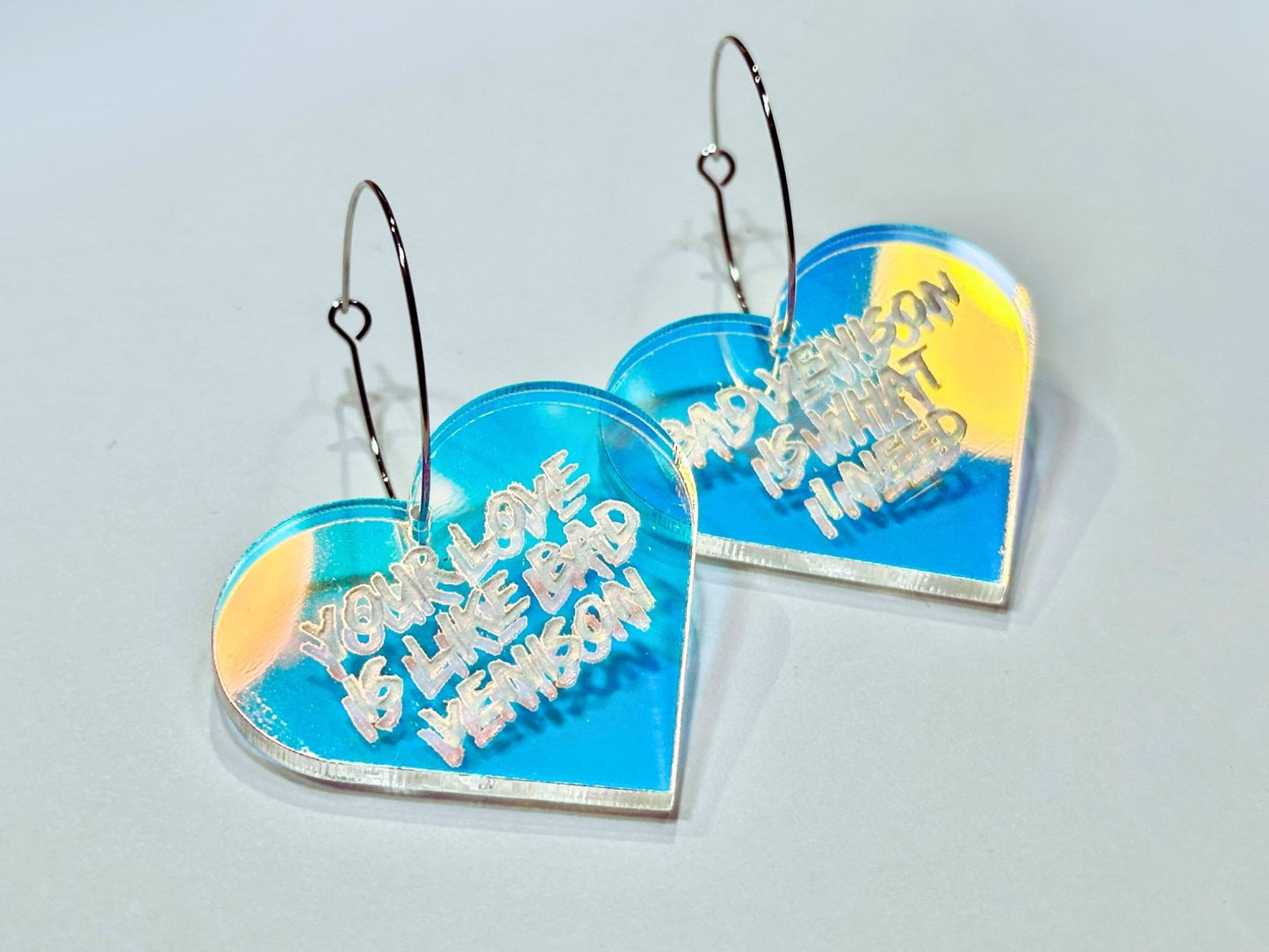 Misheard Lyrics Earrings | Your Love is Like Bad Venison - Painted Raina