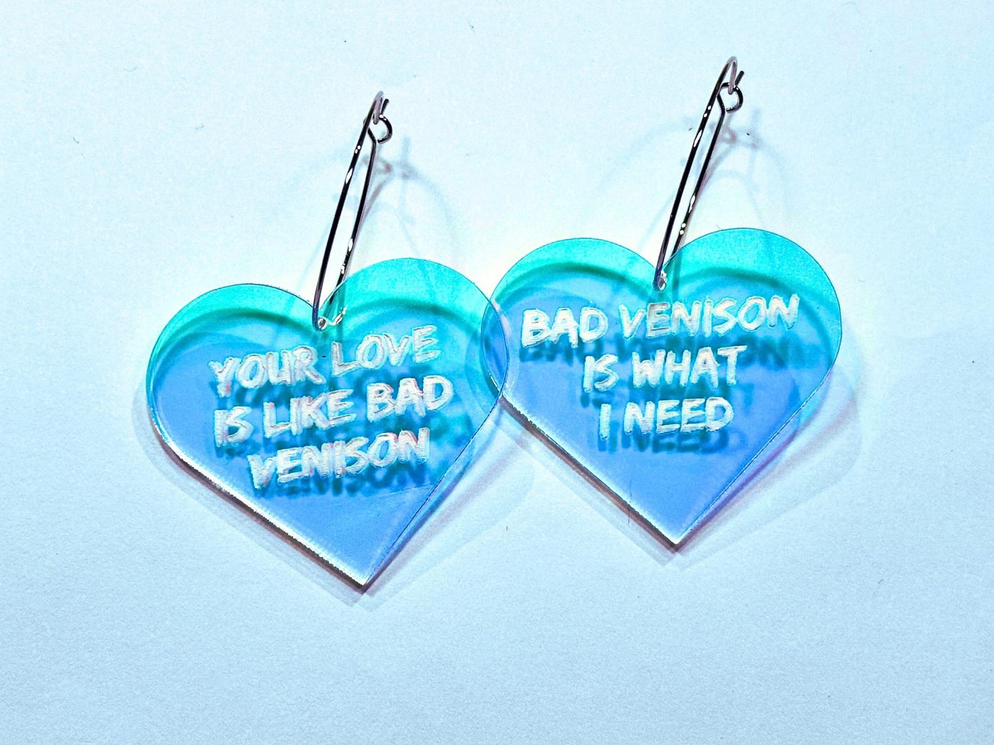 Misheard Lyrics Earrings | Your Love is Like Bad Venison - Painted Raina