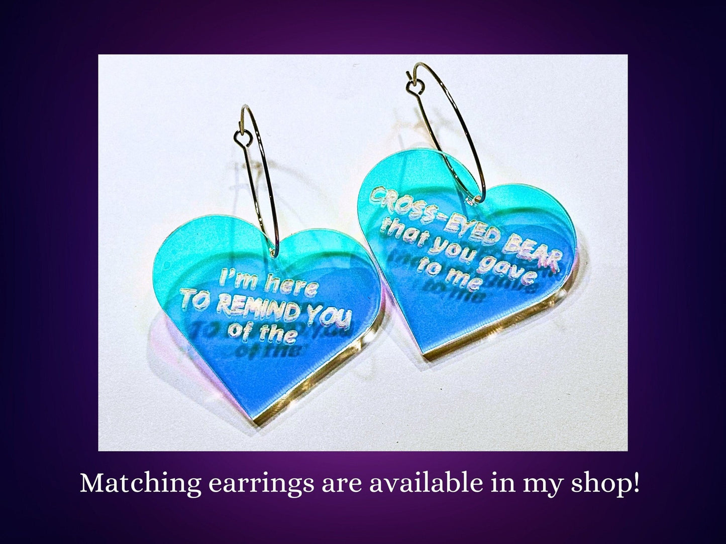 Misheard Lyrics Pendant | Cross-Eyed Bear - Painted Raina