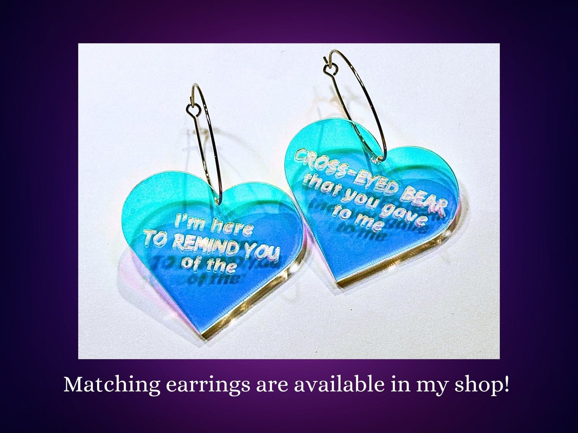 Misheard Lyrics Pendant | Cross-Eyed Bear - Painted Raina