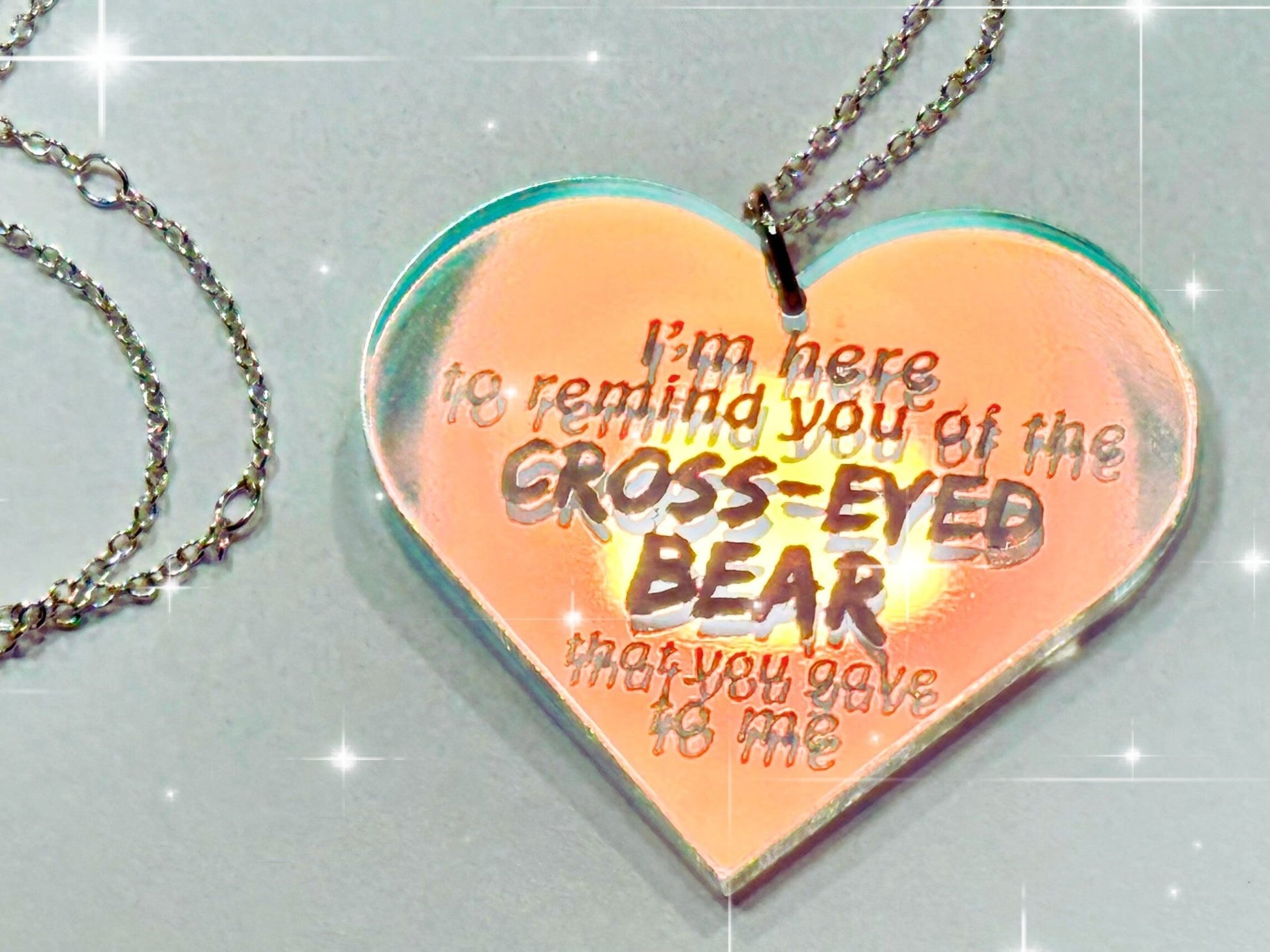 Misheard Lyrics Pendant | Cross-Eyed Bear - Painted Raina