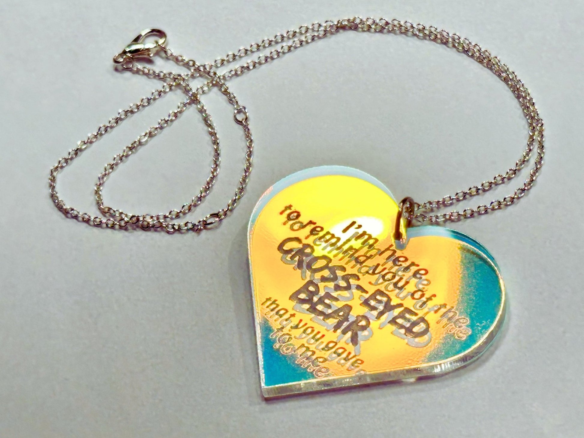 Misheard Lyrics Pendant | Cross-Eyed Bear - Painted Raina