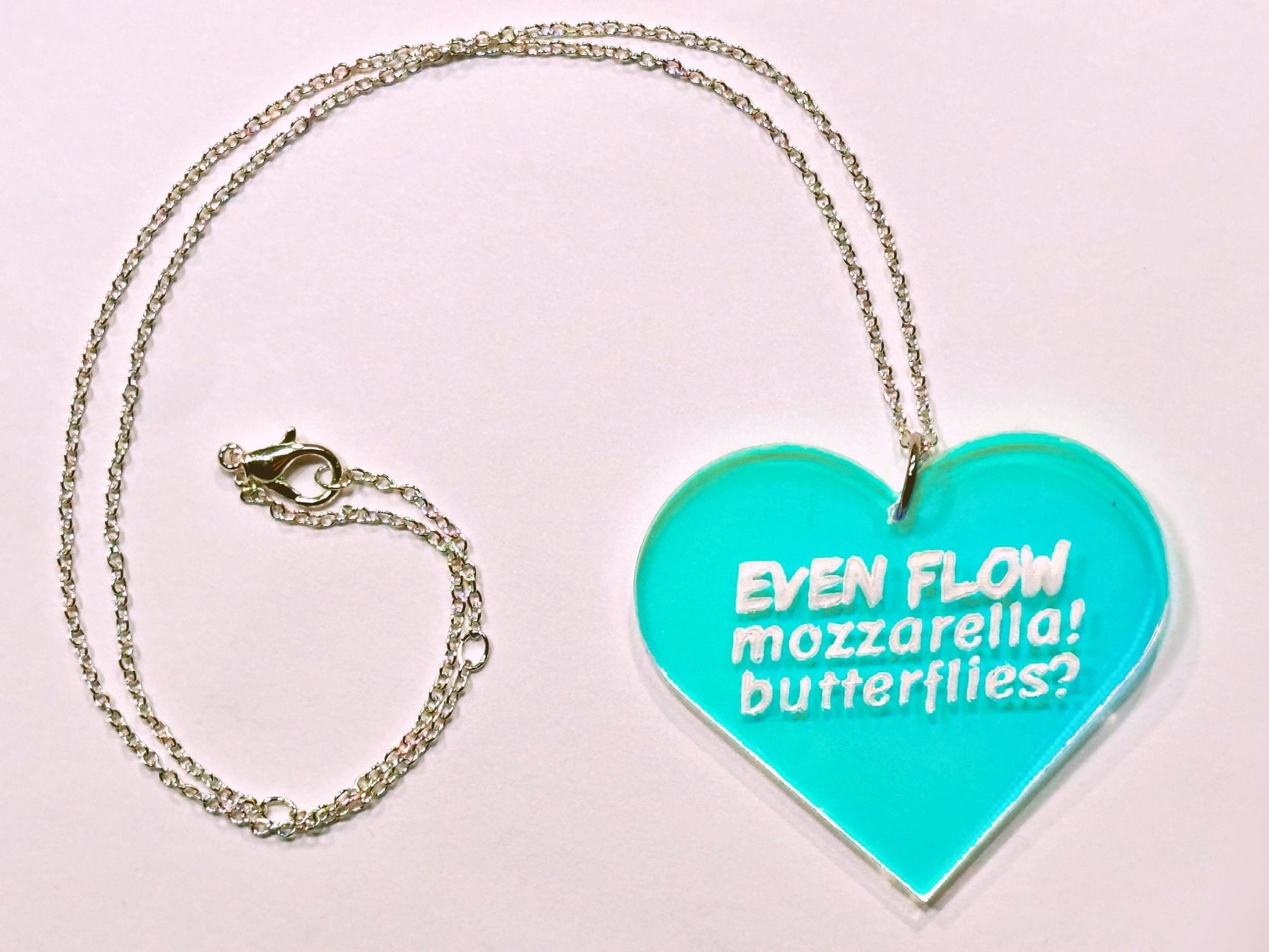 Misheard Lyrics Pendant | Even Flow Mozzarella Butterflies - Painted Raina