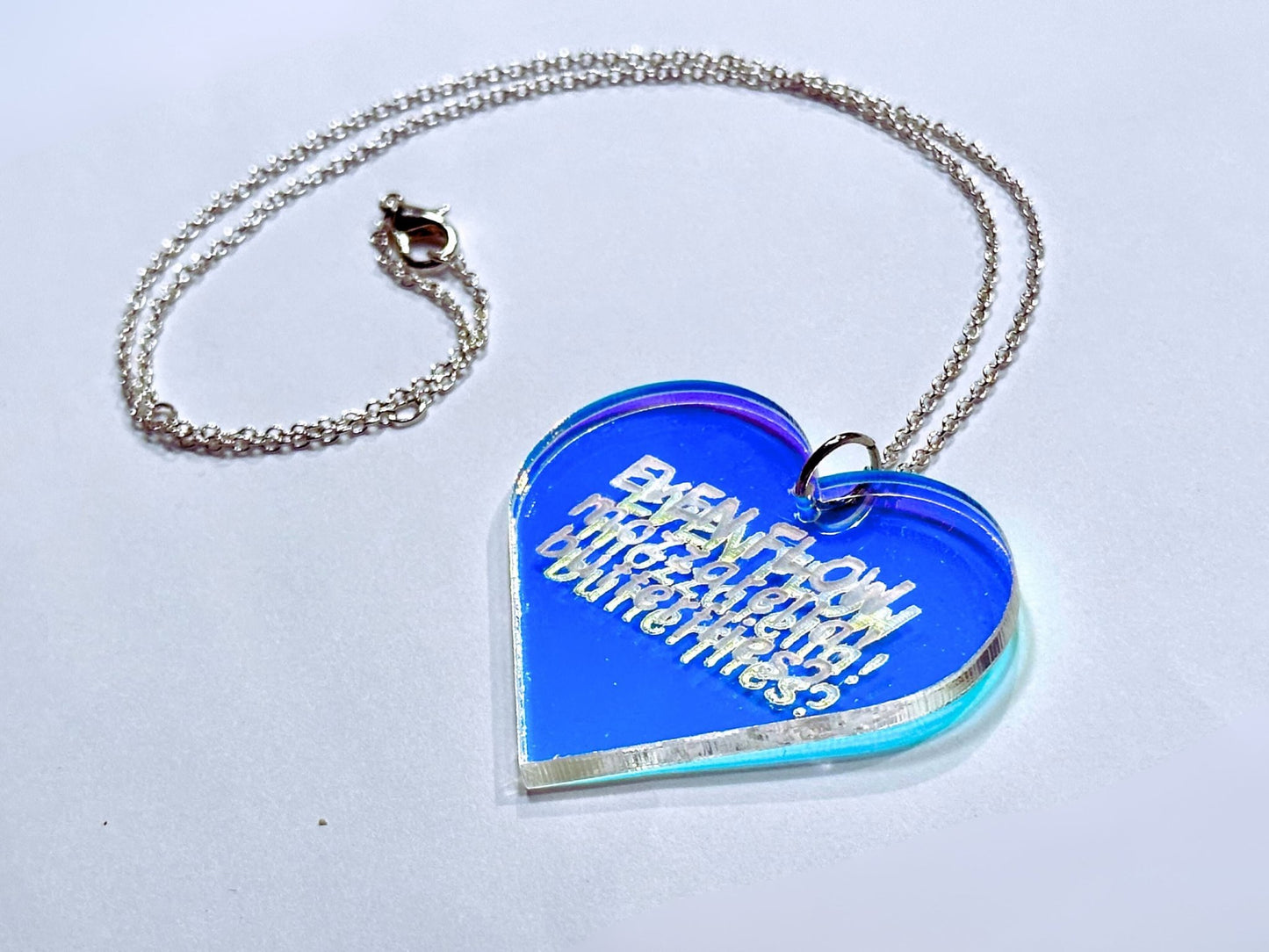 Misheard Lyrics Pendant | Even Flow Mozzarella Butterflies - Painted Raina