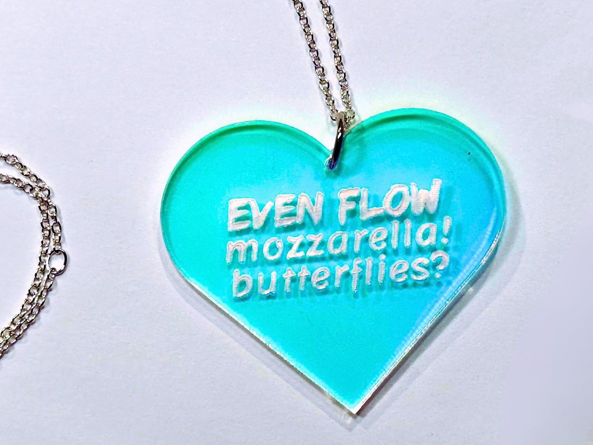 Misheard Lyrics Pendant | Even Flow Mozzarella Butterflies - Painted Raina