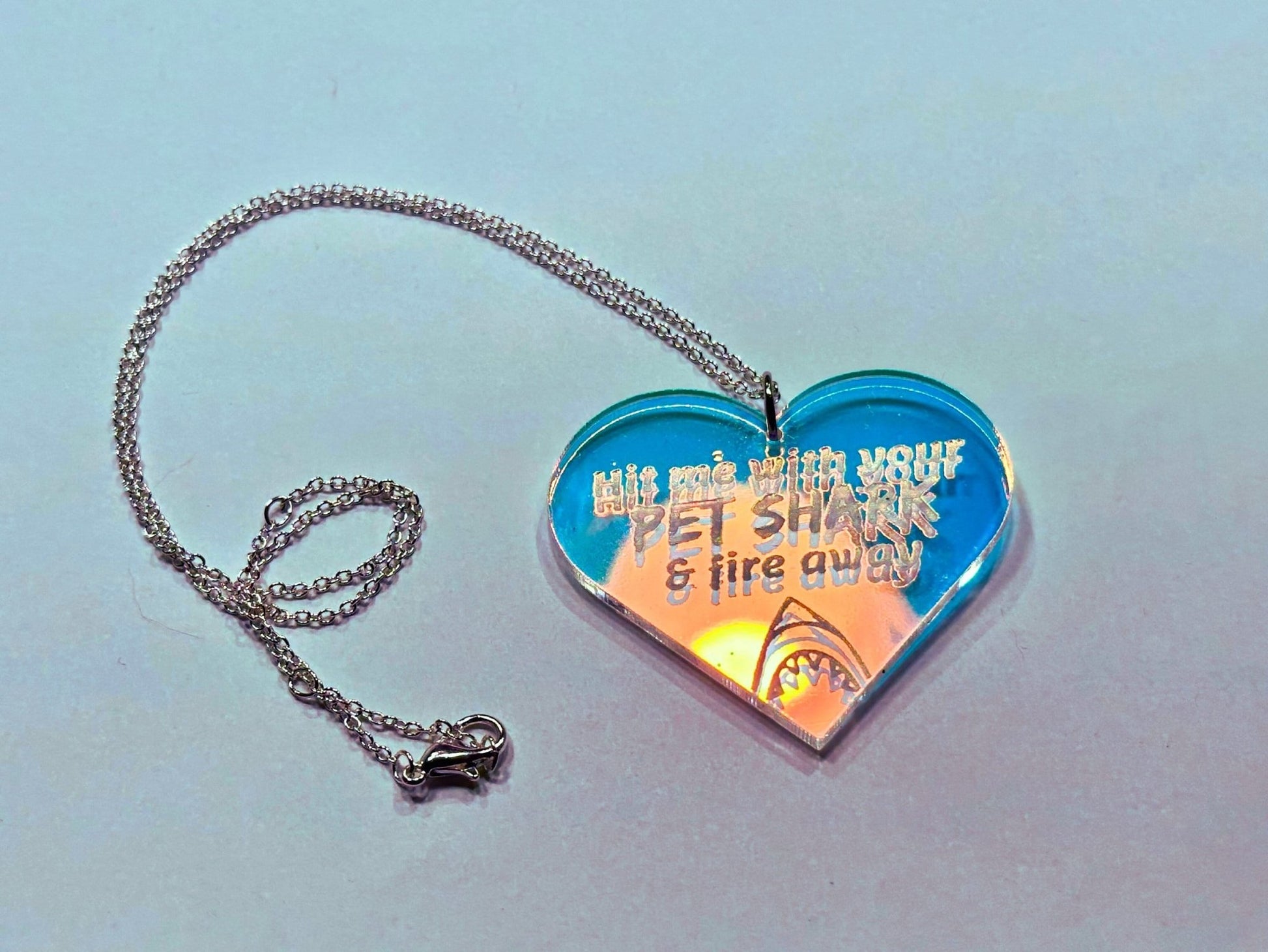 Misheard Lyrics Pendant | Hit Me With Your Pet Shark - Painted Raina