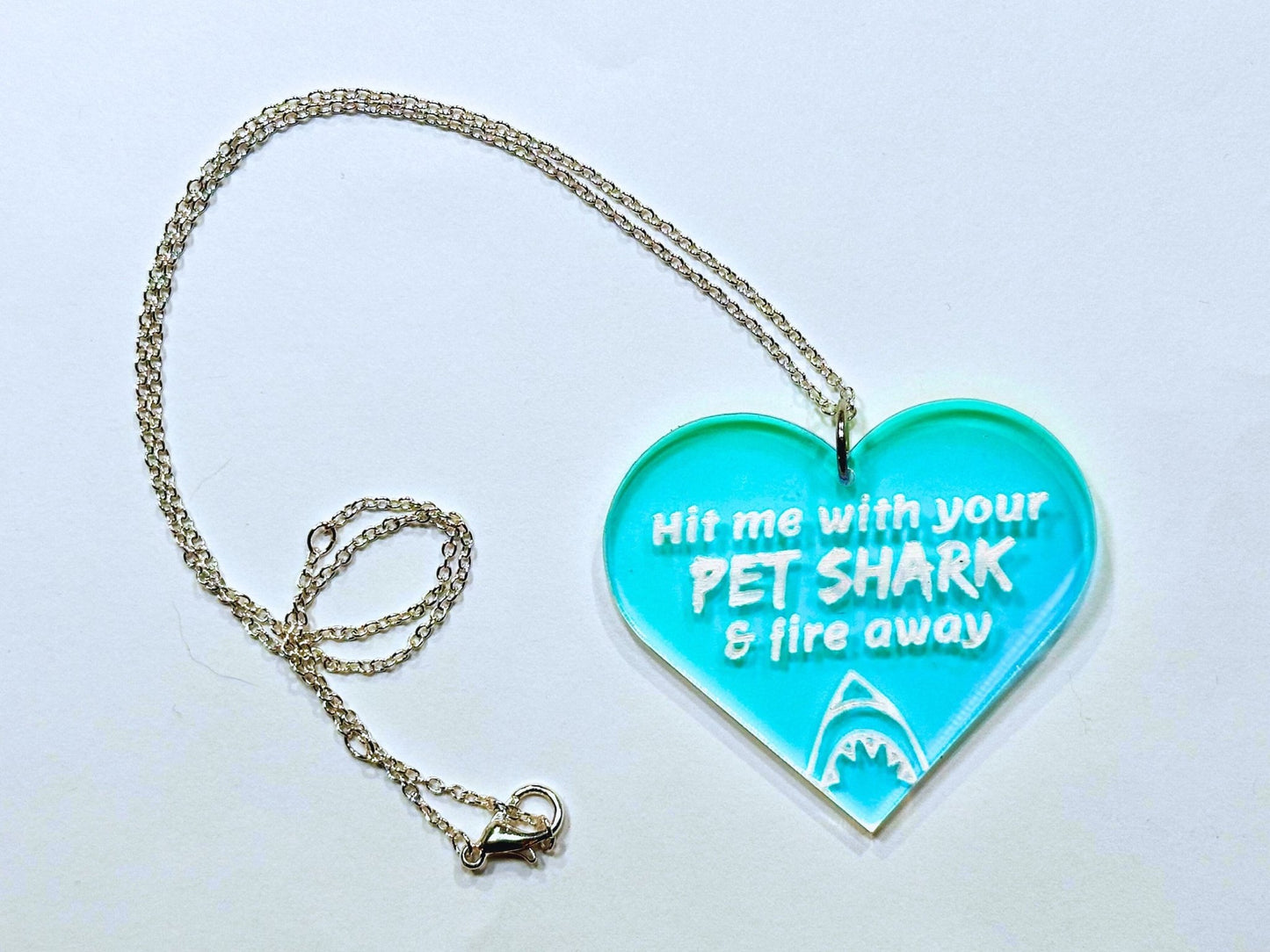 Misheard Lyrics Pendant | Hit Me With Your Pet Shark - Painted Raina