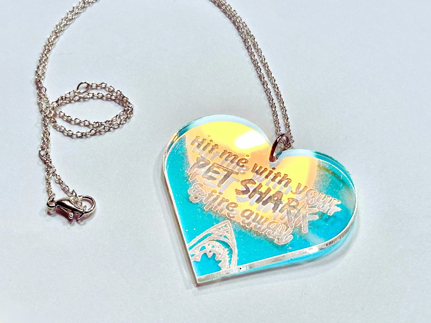 Misheard Lyrics Pendant | Hit Me With Your Pet Shark - Painted Raina