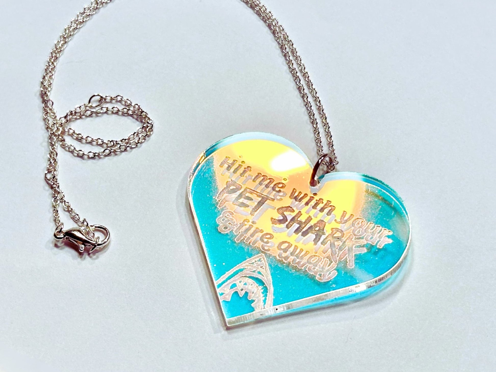 Misheard Lyrics Pendant | Hit Me With Your Pet Shark - Painted Raina
