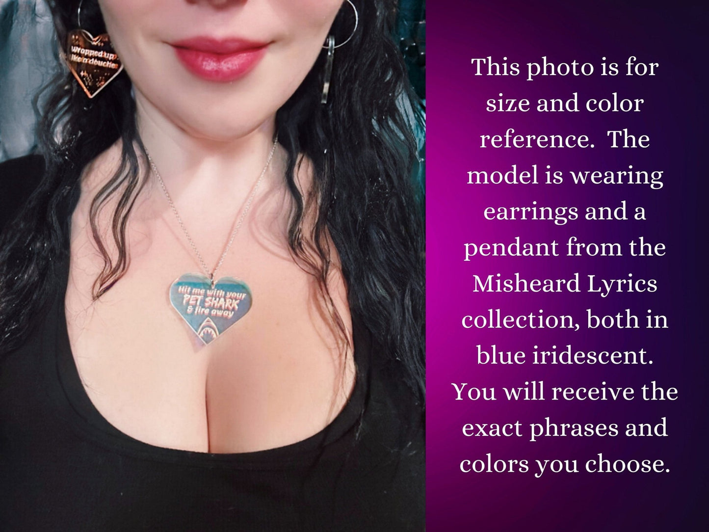 Misheard Lyrics Pendant | Hit Me With Your Pet Shark - Painted Raina