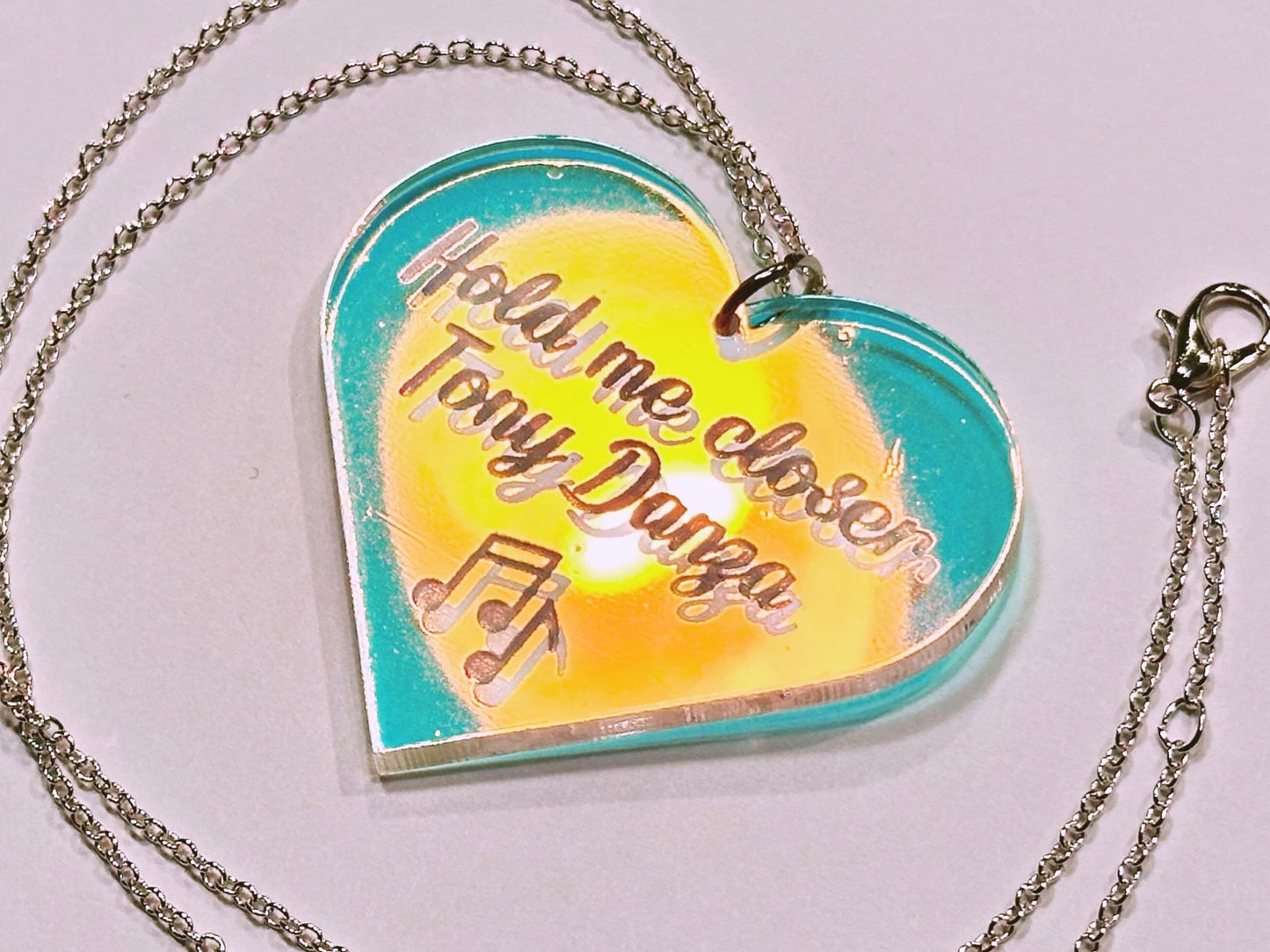 Misheard Lyrics Pendant | Hold Me Closer Tony Danza - Painted Raina