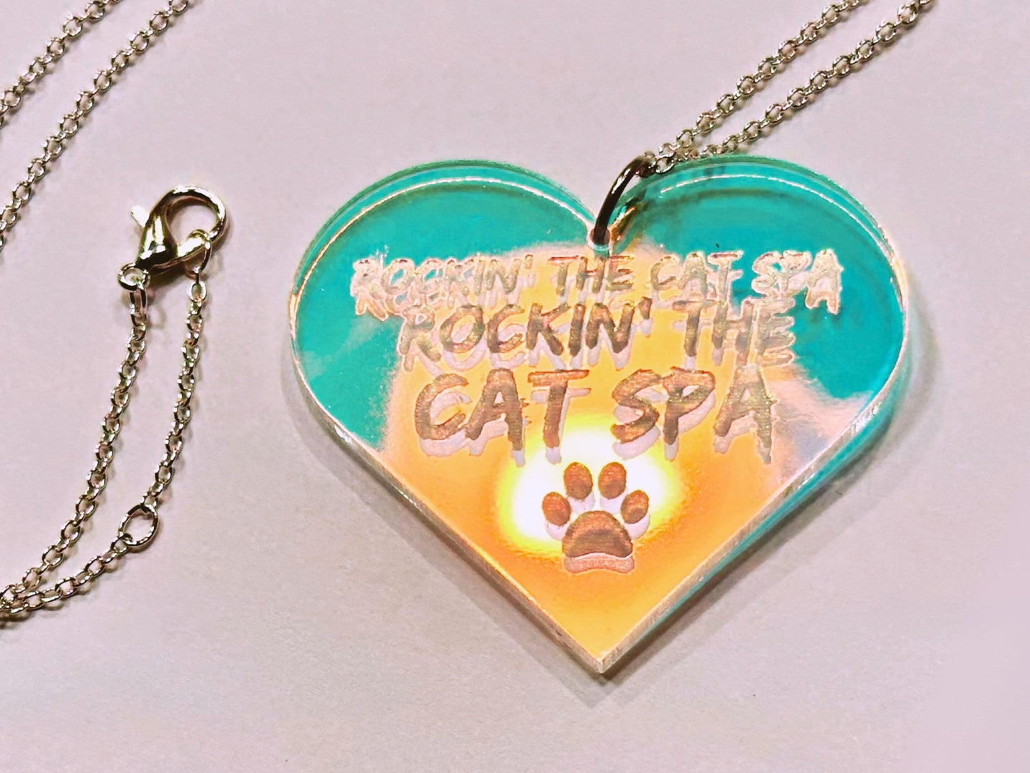Misheard Lyrics Pendant | Rockin' the Cat Spa - Painted Raina