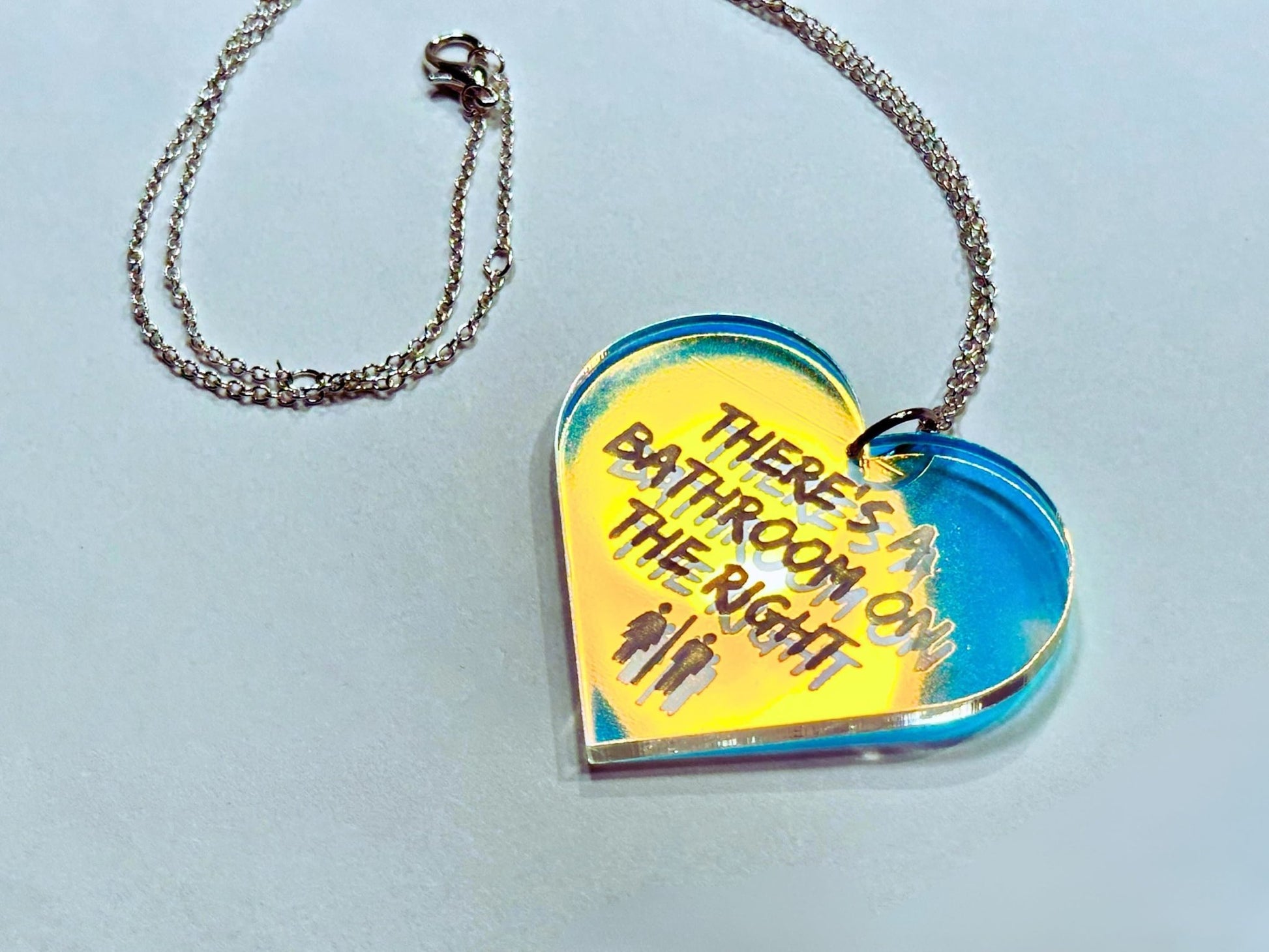 Misheard Lyrics Pendant | There's a Bathroom on the Right - Painted Raina