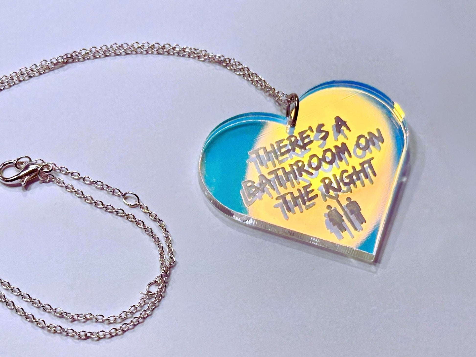 Misheard Lyrics Pendant | There's a Bathroom on the Right - Painted Raina