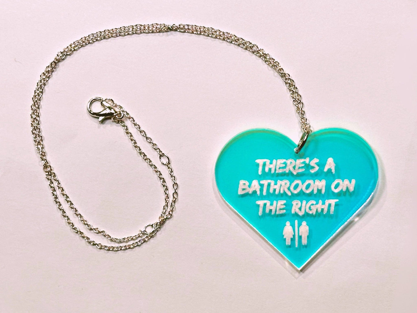 Misheard Lyrics Pendant | There's a Bathroom on the Right - Painted Raina