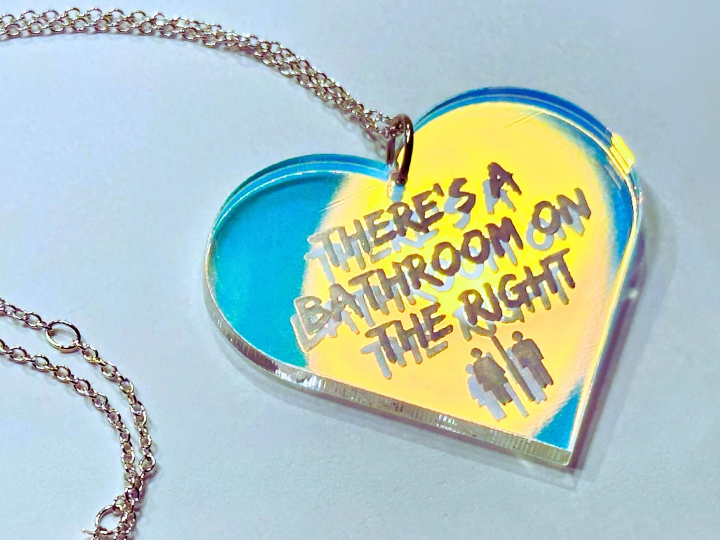 Misheard Lyrics Pendant | There's a Bathroom on the Right - Painted Raina