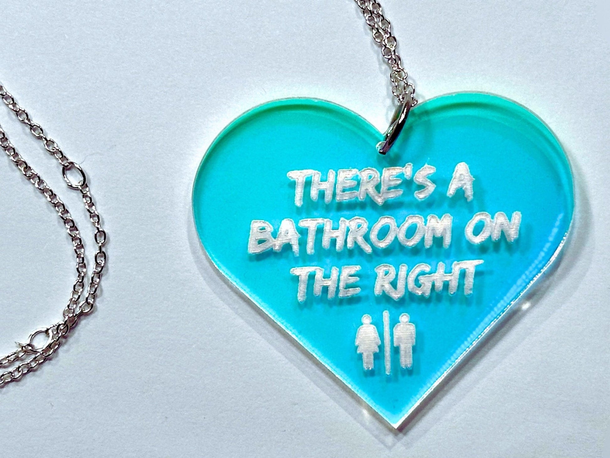 Misheard Lyrics Pendant | There's a Bathroom on the Right - Painted Raina