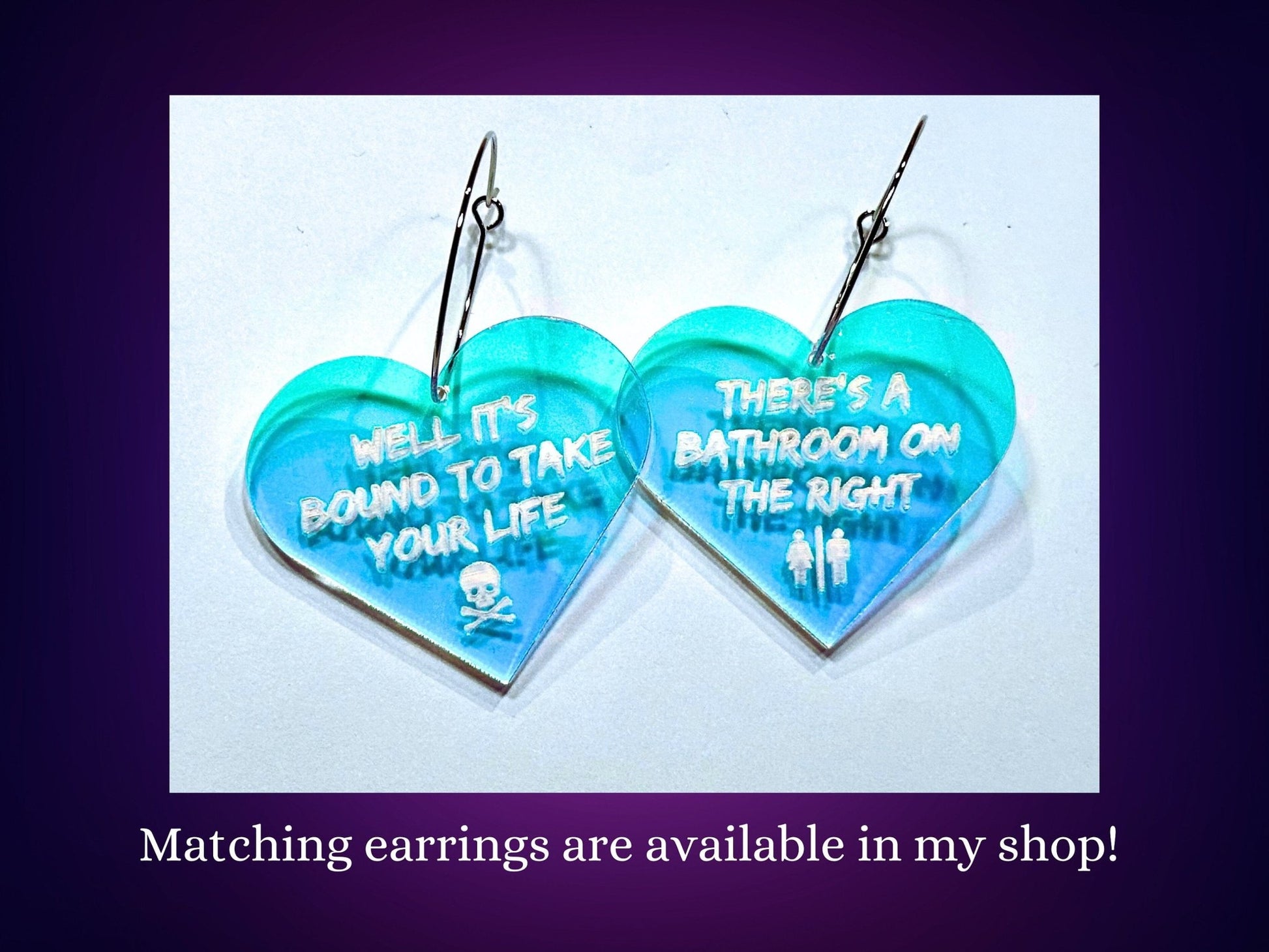 Misheard Lyrics Pendant | There's a Bathroom on the Right - Painted Raina
