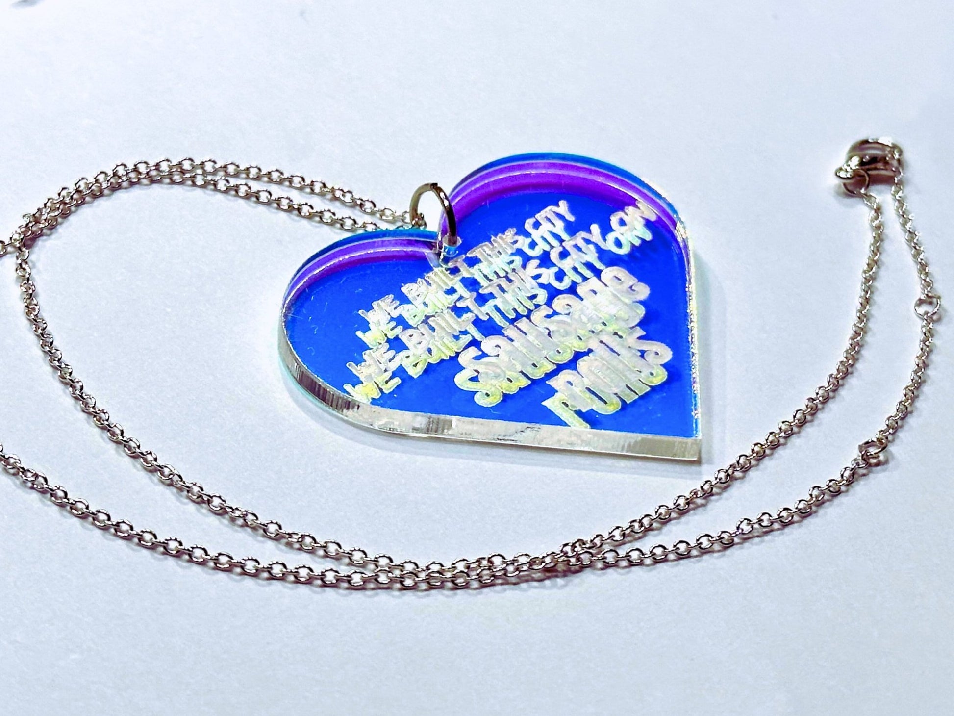 Misheard Lyrics Pendant | We Built This City on Sausage Rolls - Painted Raina