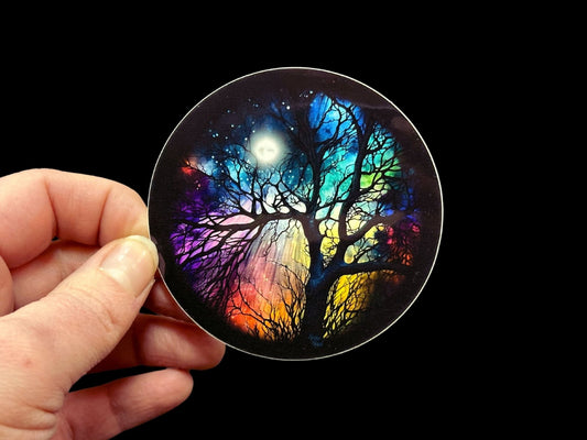 Moonlit Tree Premium Glossy Sticker - Driftless Enchantments