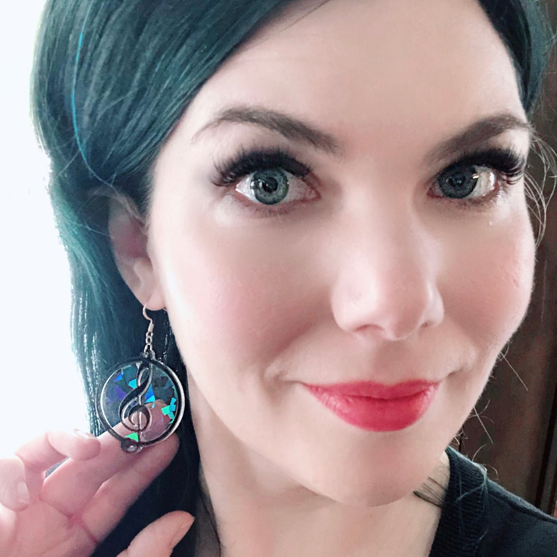 Music Lover's Treble and Bass Clef Earrings - Layered Holographic - Driftless Enchantments