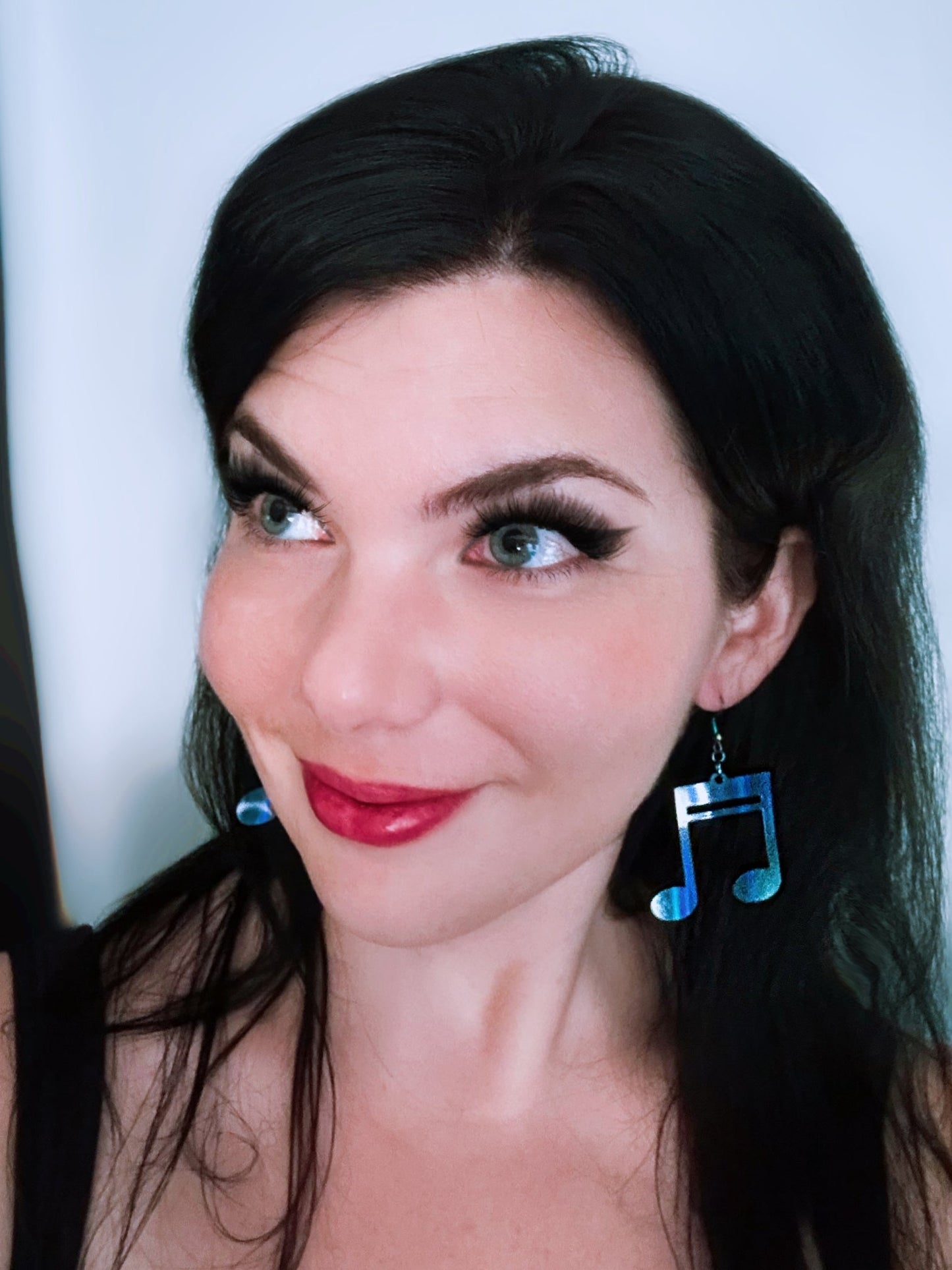 Music Notes Earrings - Black Aurora - Driftless Enchantments
