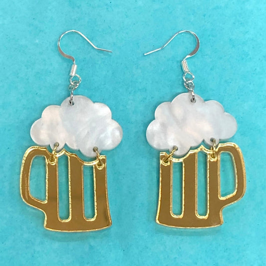 Oktoberfest "Beerings" - Beer Stein Earrings - Driftless Enchantments