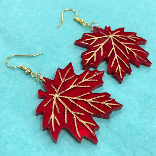 Oktoberfest Maple Leaf Earrings - Driftless Enchantments