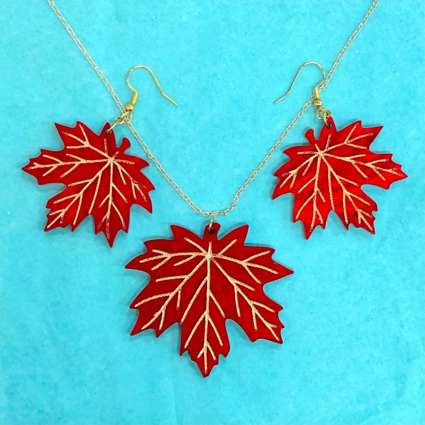 Oktoberfest Maple Leaf Jewelry Set - Driftless Enchantments