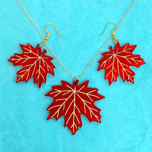Oktoberfest Maple Leaf Jewelry Set - Driftless Enchantments