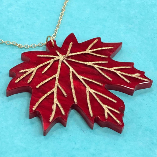 Oktoberfest Maple Leaf Pendant - Driftless Enchantments