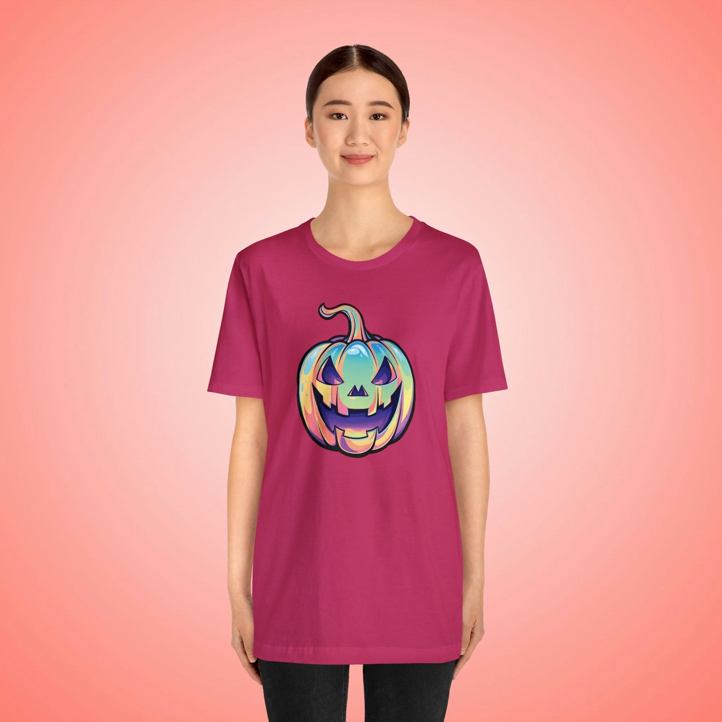 Pastel Cat-o-Lantern Unisex Jersey Short Sleeve Tee - Driftless Enchantments