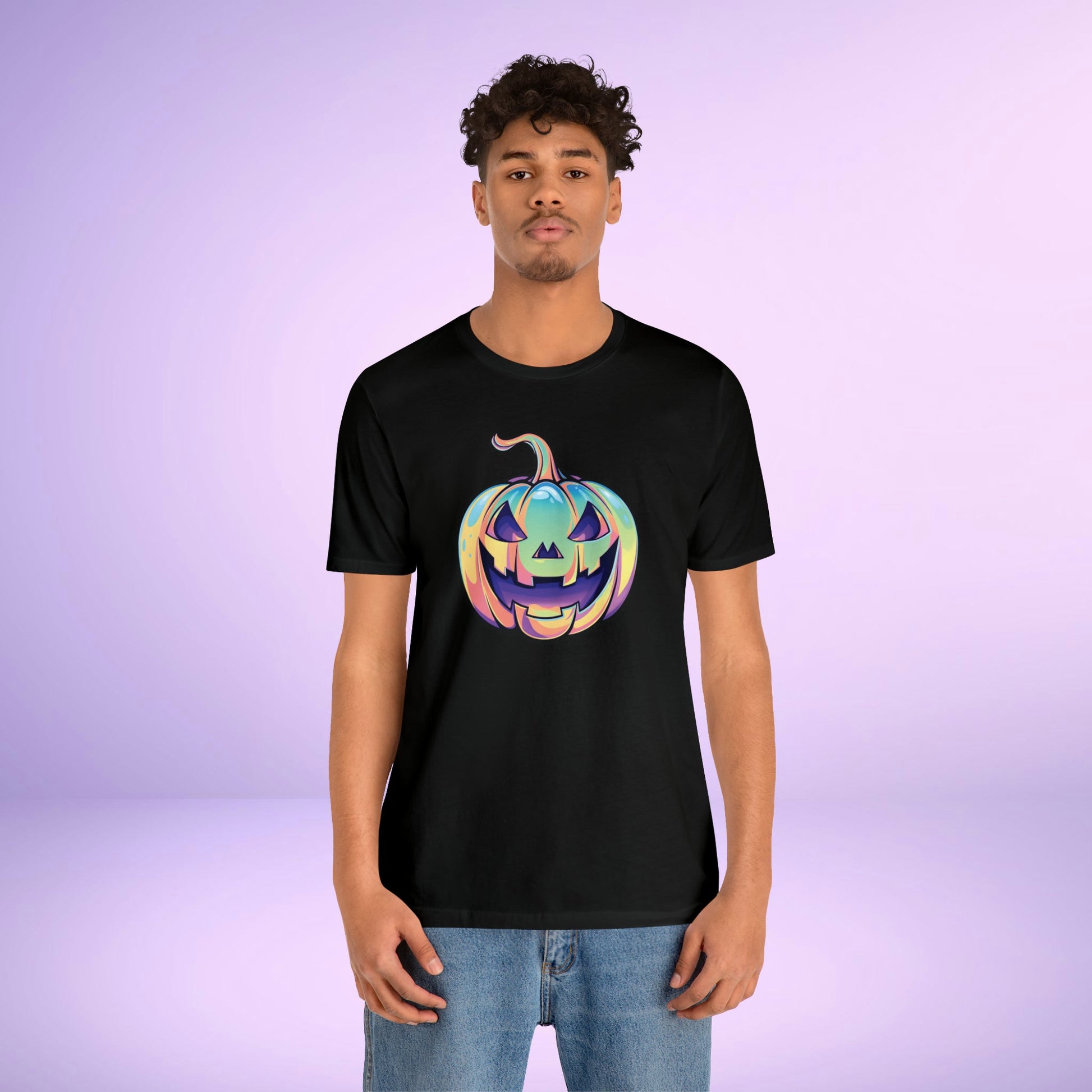 Pastel Cat-o-Lantern Unisex Jersey Short Sleeve Tee - Driftless Enchantments