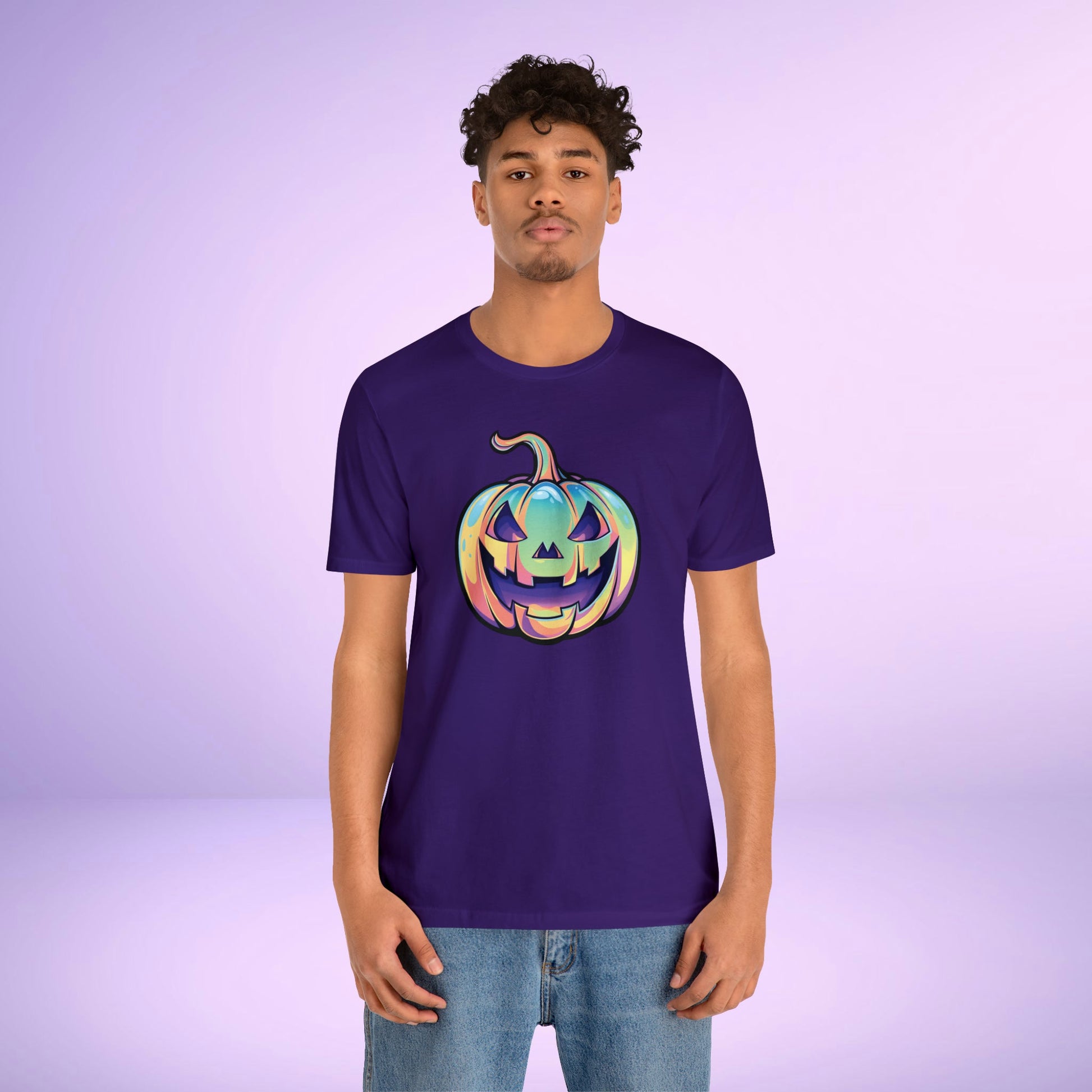 Pastel Cat-o-Lantern Unisex Jersey Short Sleeve Tee - Driftless Enchantments