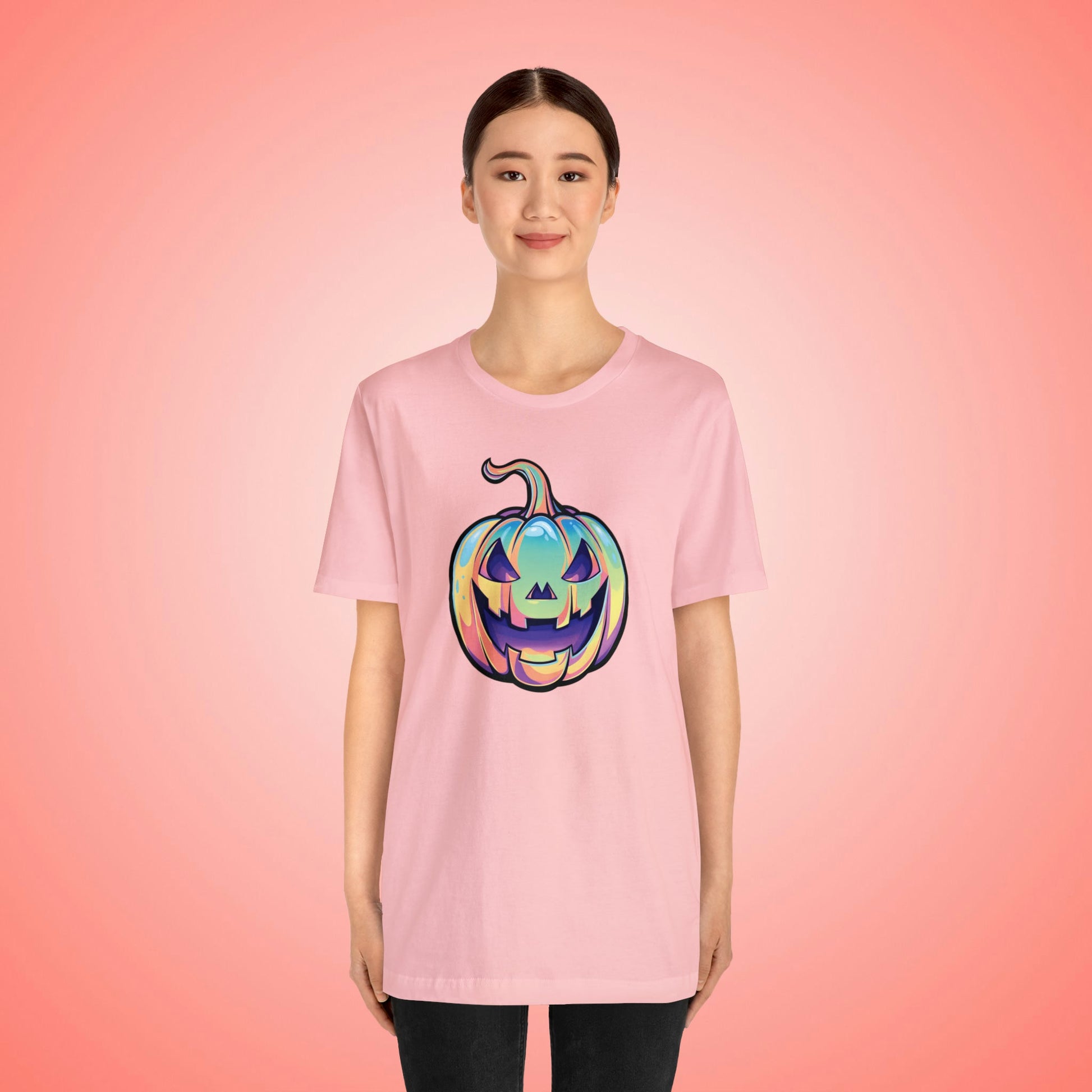 Pastel Cat-o-Lantern Unisex Jersey Short Sleeve Tee - Driftless Enchantments