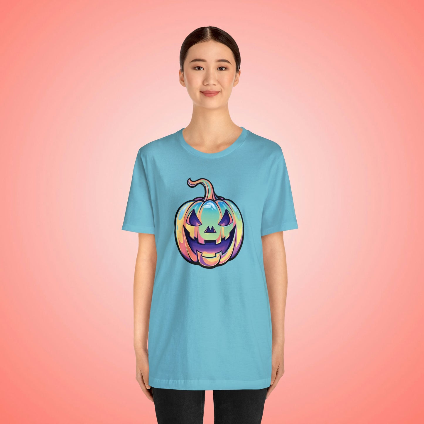 Pastel Cat-o-Lantern Unisex Jersey Short Sleeve Tee - Driftless Enchantments
