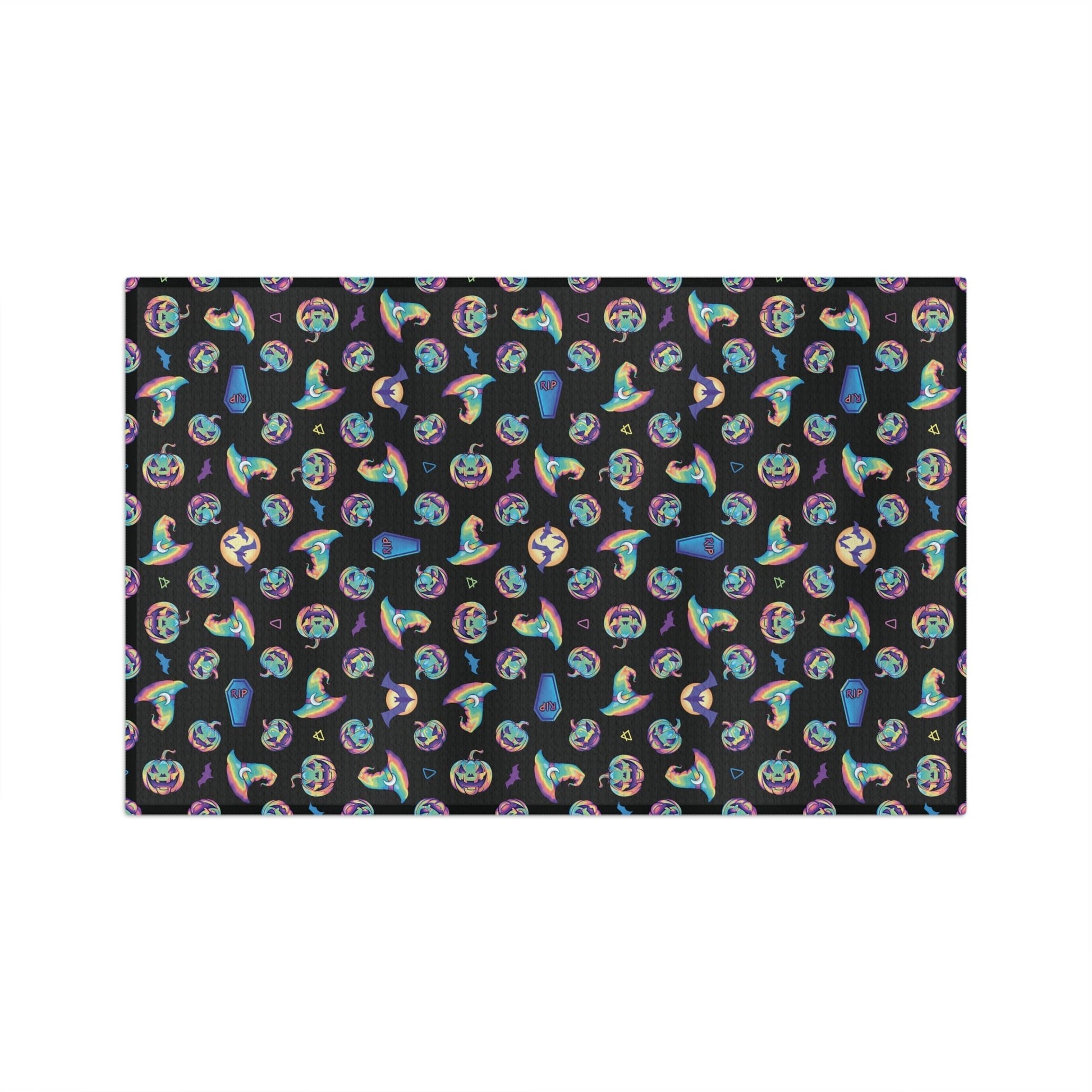 Pastel Halloween Pattern Soft Tea Towel - Driftless Enchantments