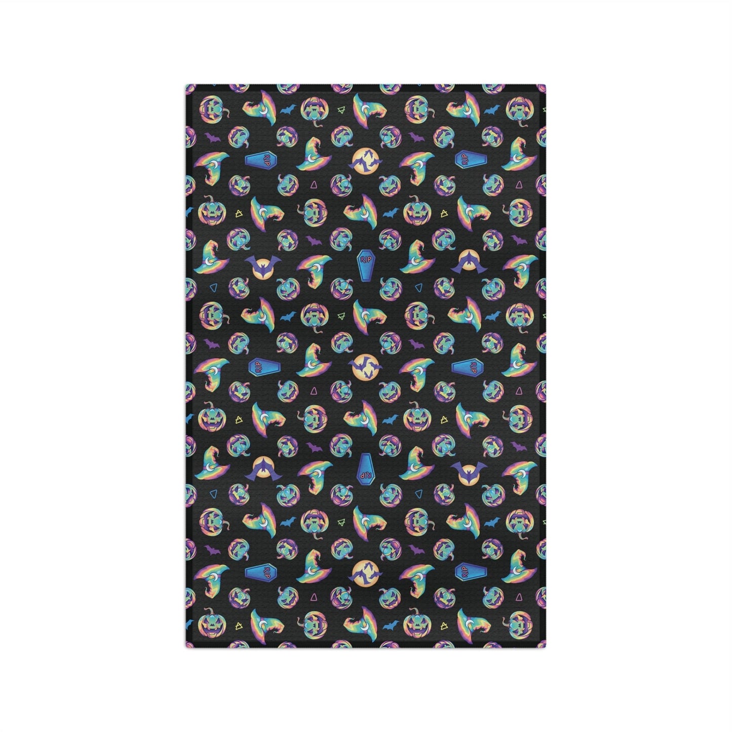 Pastel Halloween Pattern Soft Tea Towel - Driftless Enchantments
