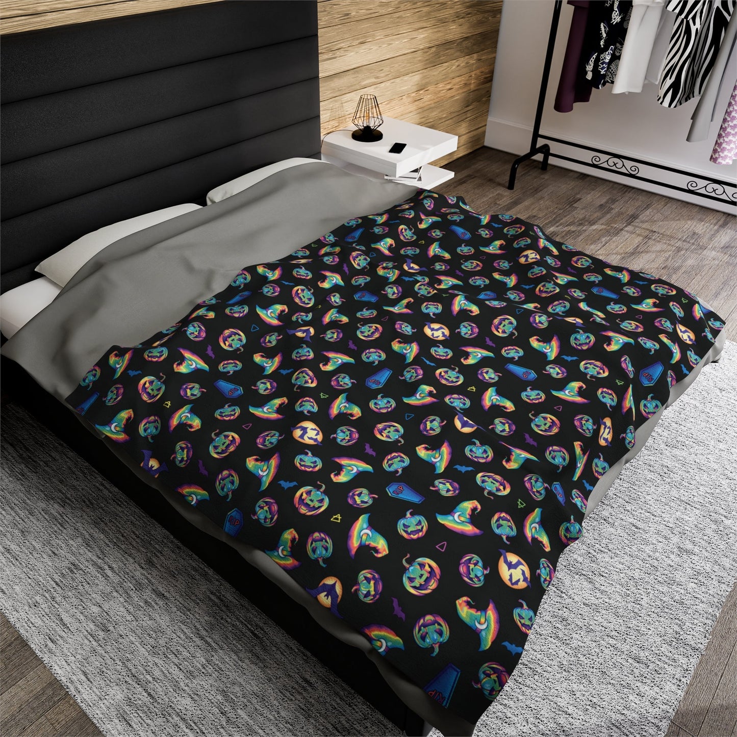 Pastel Halloween Velveteen Plush Blanket - Driftless Enchantments