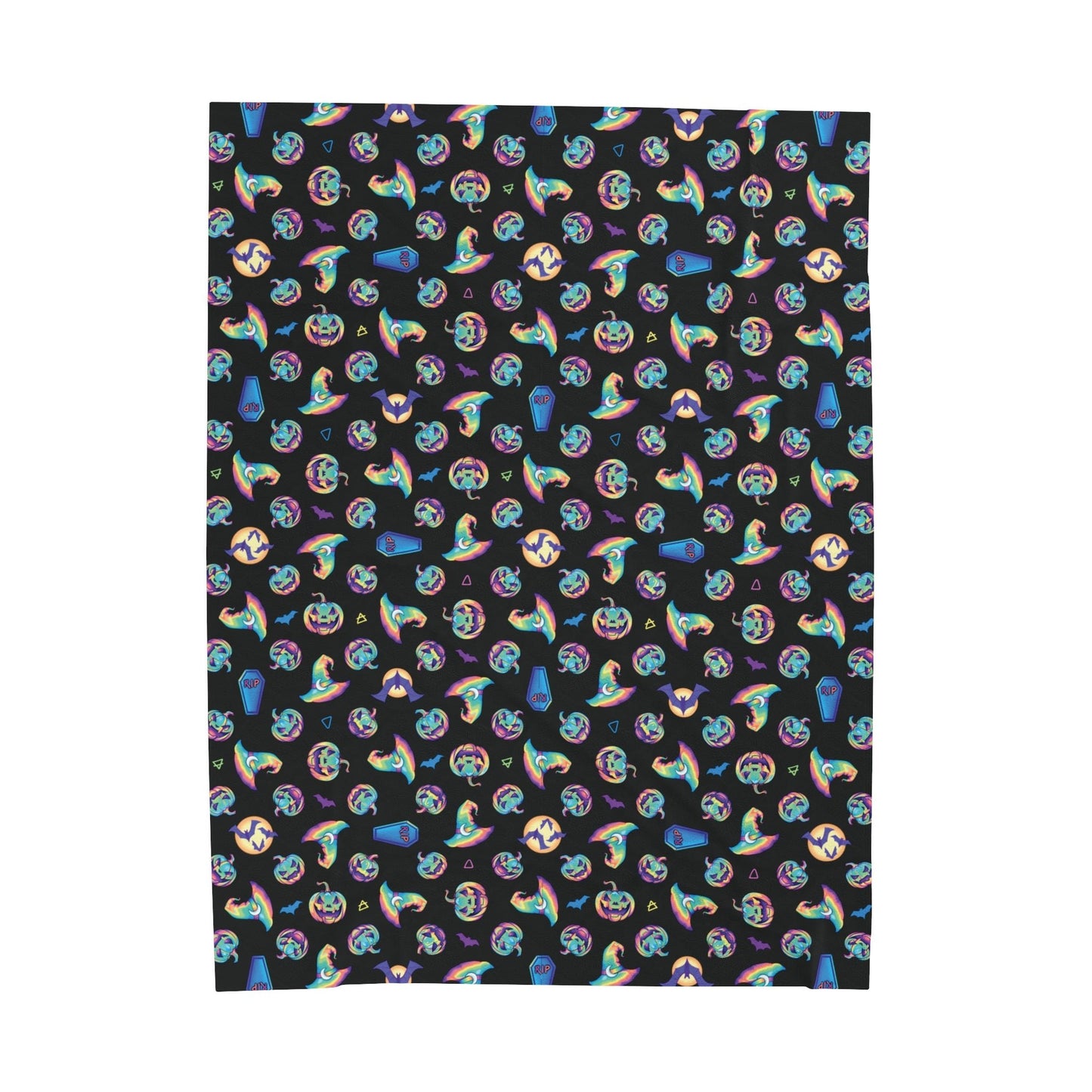 Pastel Halloween Velveteen Plush Blanket - Driftless Enchantments