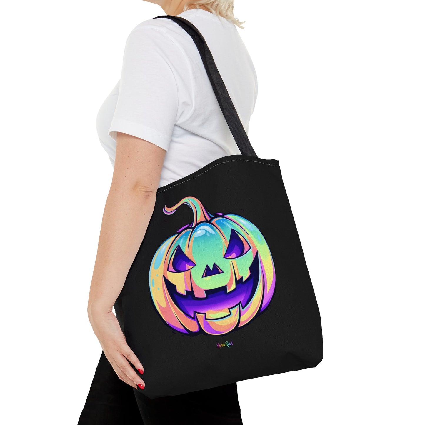 Pastel Jack-o'-Lantern Tote Bag - "Black Cat" - Driftless Enchantments