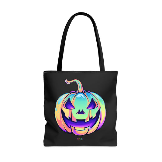 Pastel Jack-o'-Lantern Tote Bag - "Black Cat" - Driftless Enchantments