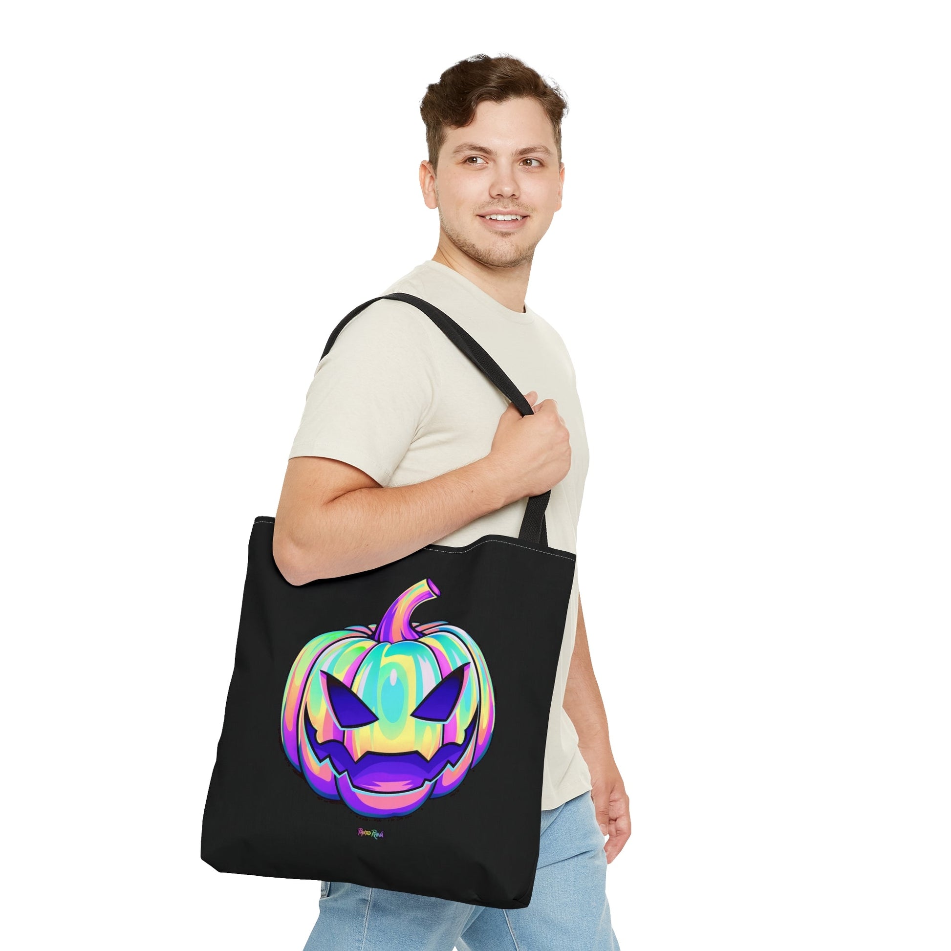 Pastel Jack-o'-Lantern Tote Bag - "The Joker" - Driftless Enchantments