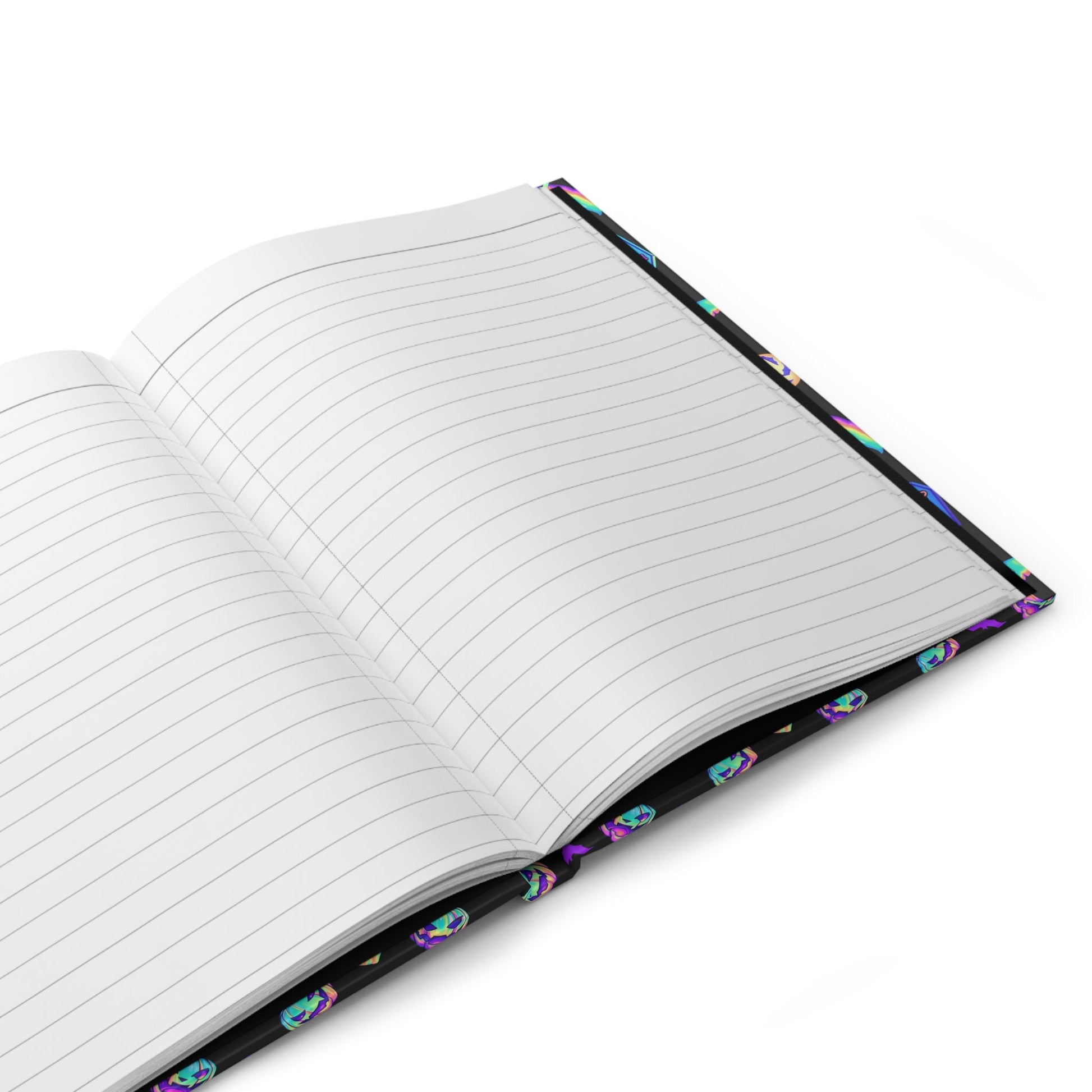 Pastel Rainbow Halloween Pattern Hardcover Journal - Driftless Enchantments
