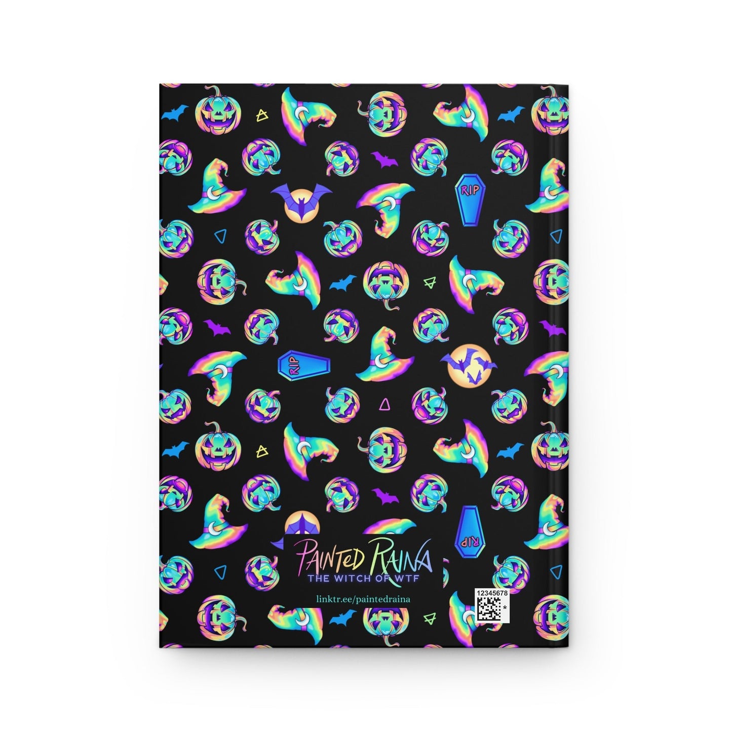 Pastel Rainbow Halloween Pattern Hardcover Journal - Driftless Enchantments