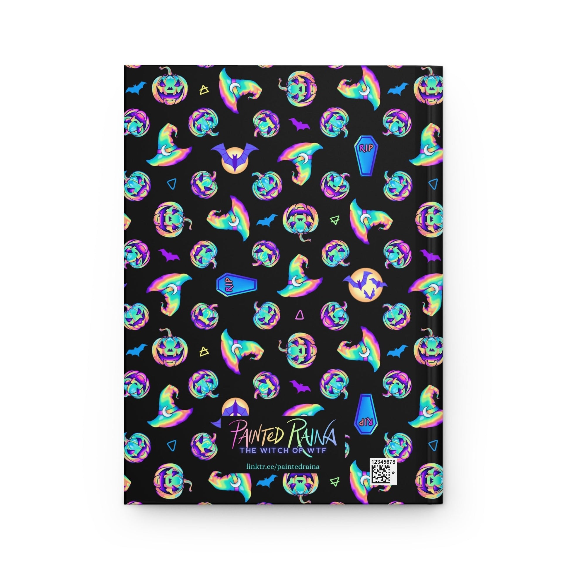 Pastel Rainbow Halloween Pattern Hardcover Journal - Driftless Enchantments