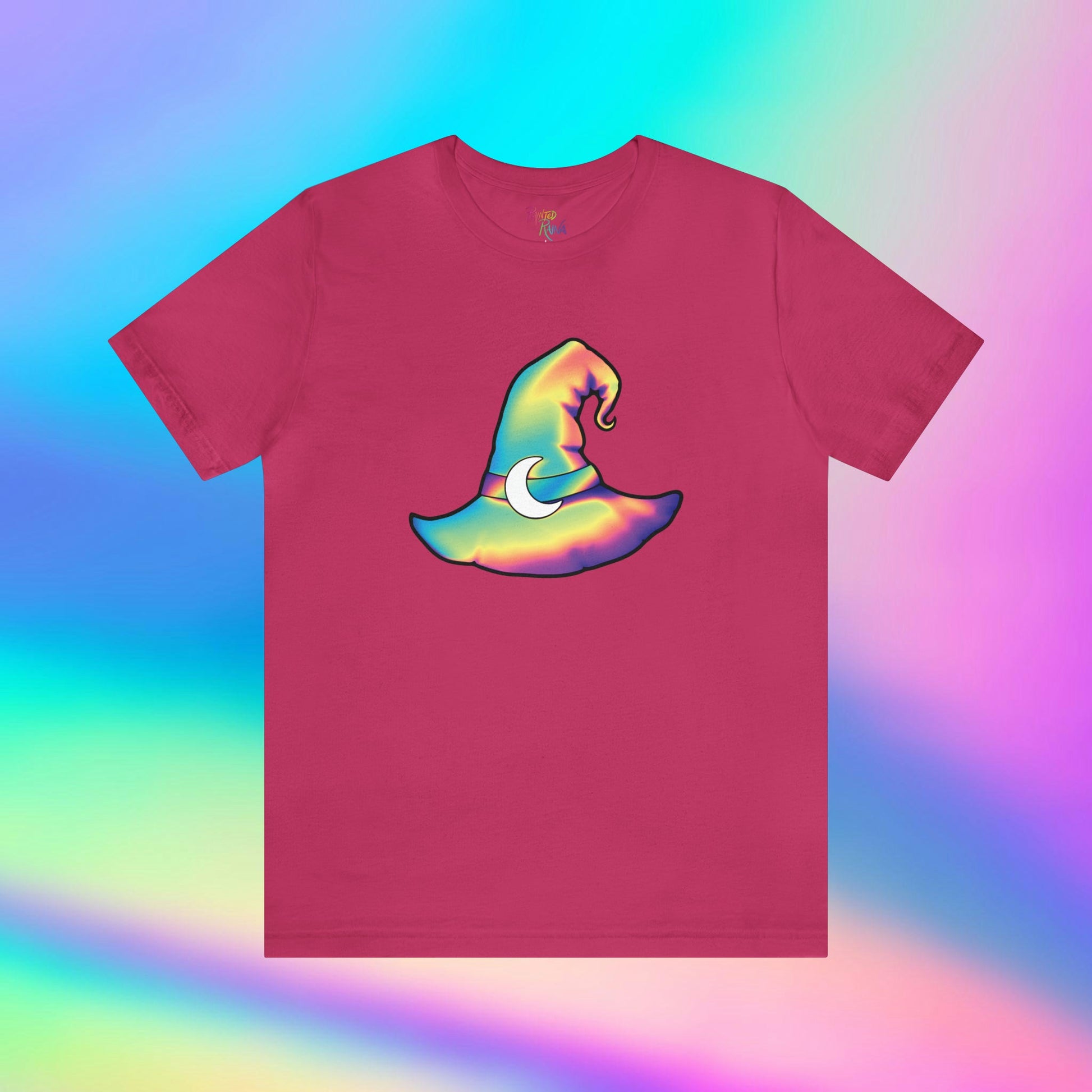 Pastel Rainbow Witch Hat Unisex Jersey Short Sleeve Tee - Driftless Enchantments