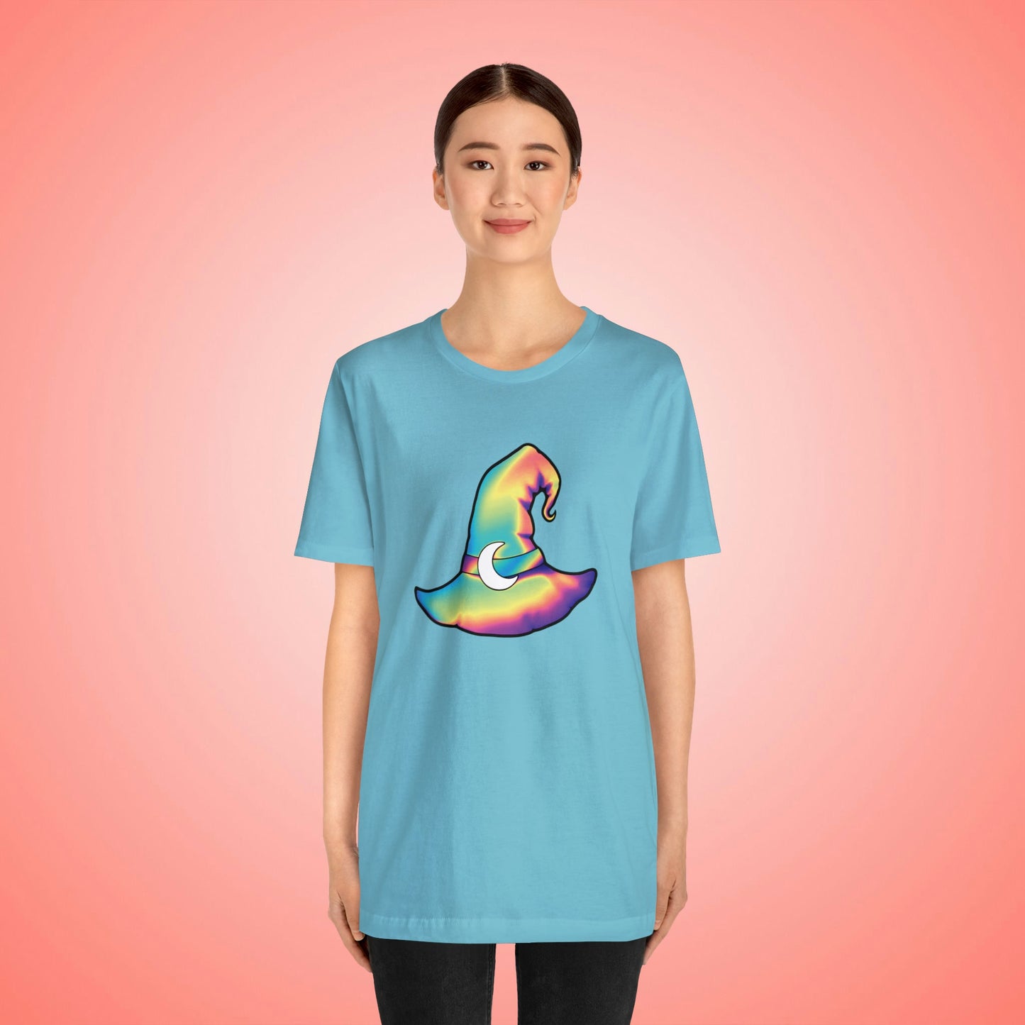 Pastel Rainbow Witch Hat Unisex Jersey Short Sleeve Tee - Driftless Enchantments