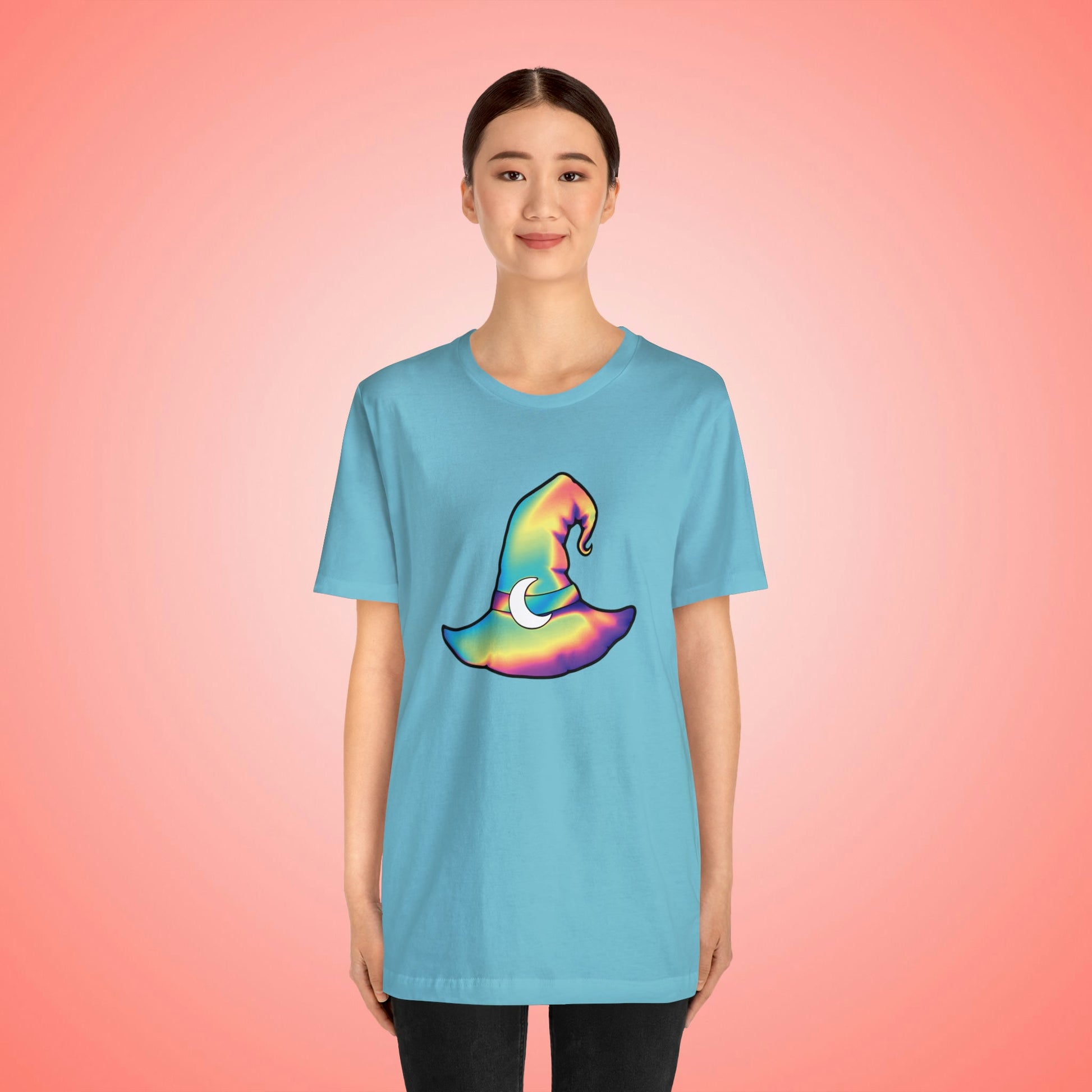 Pastel Rainbow Witch Hat Unisex Jersey Short Sleeve Tee - Driftless Enchantments